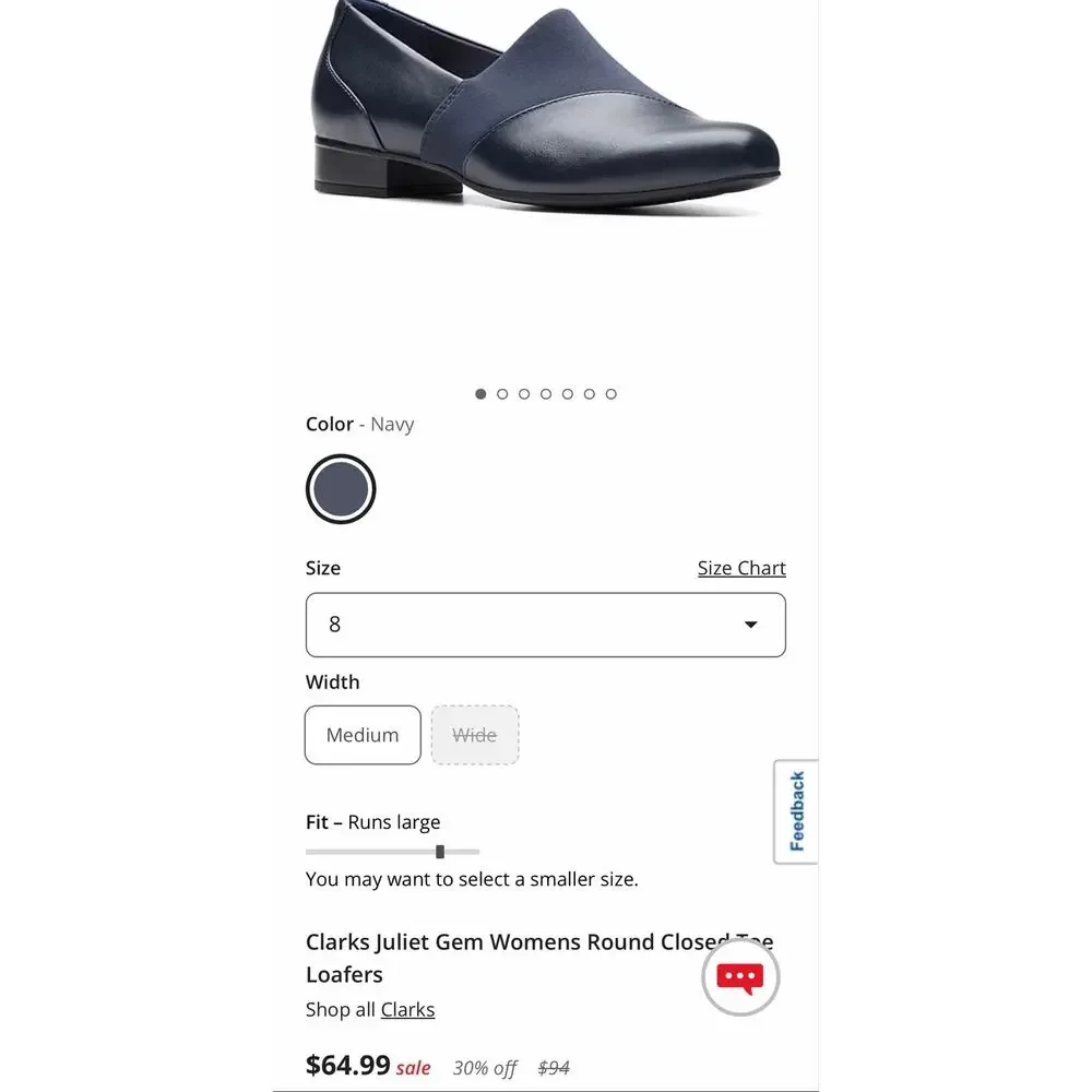 Clarks new size